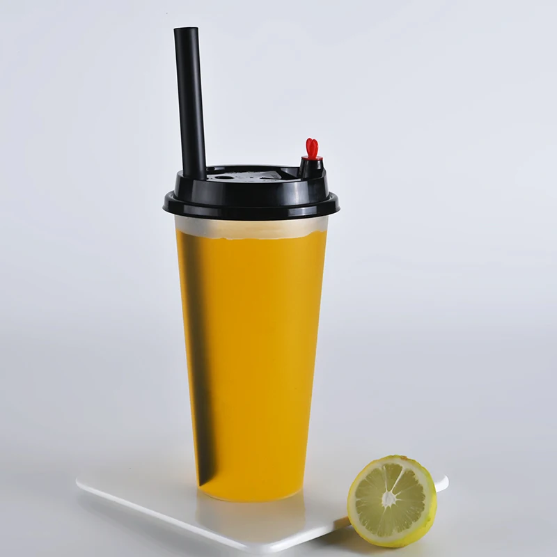 Good Quality PP Injection Bubble Cup 600ml Customized Logo Printing Disposable Frosted Plastic Cup With Factory Price