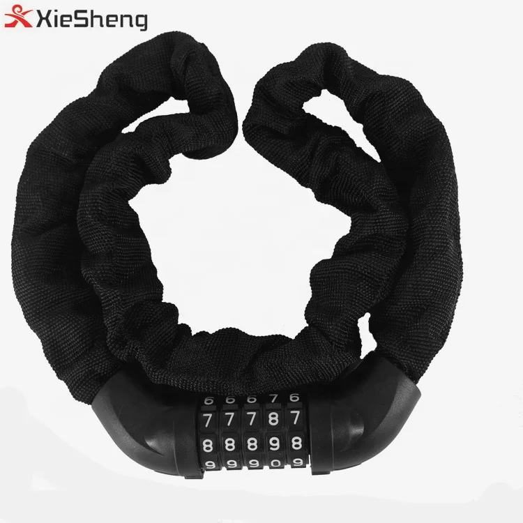 Bike Locks Chain Lock Bicycle Chains 5-Digit Resettable Combination 3.3/4 FT Bicycle Chain Cable Locks