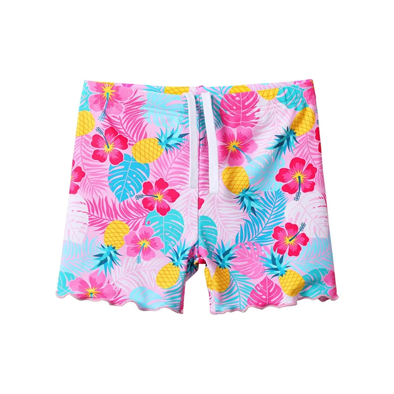 2024 Oem Odm Customized New Short Sleeve Swimsuit Beach Crew-Neck Pullover Boxers Pink Swimsuit Suit