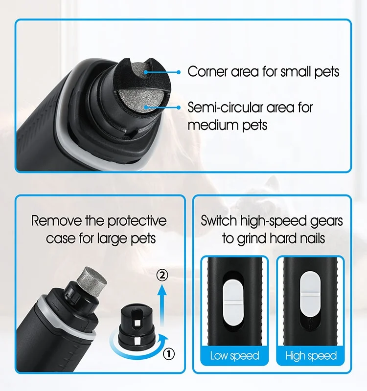 Dog Nail Clipper LED Light Electric Rechargeable Pet Nail Clipper Wholesale Factory Pet Dog Cat Nail Grinder