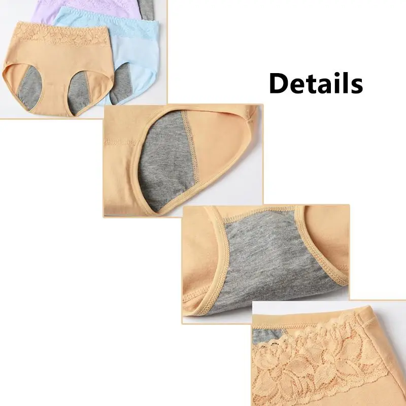 
Wholesale Leak Proof Menstrual Panties Female Breathable Underwear Women Cotton Briefs 