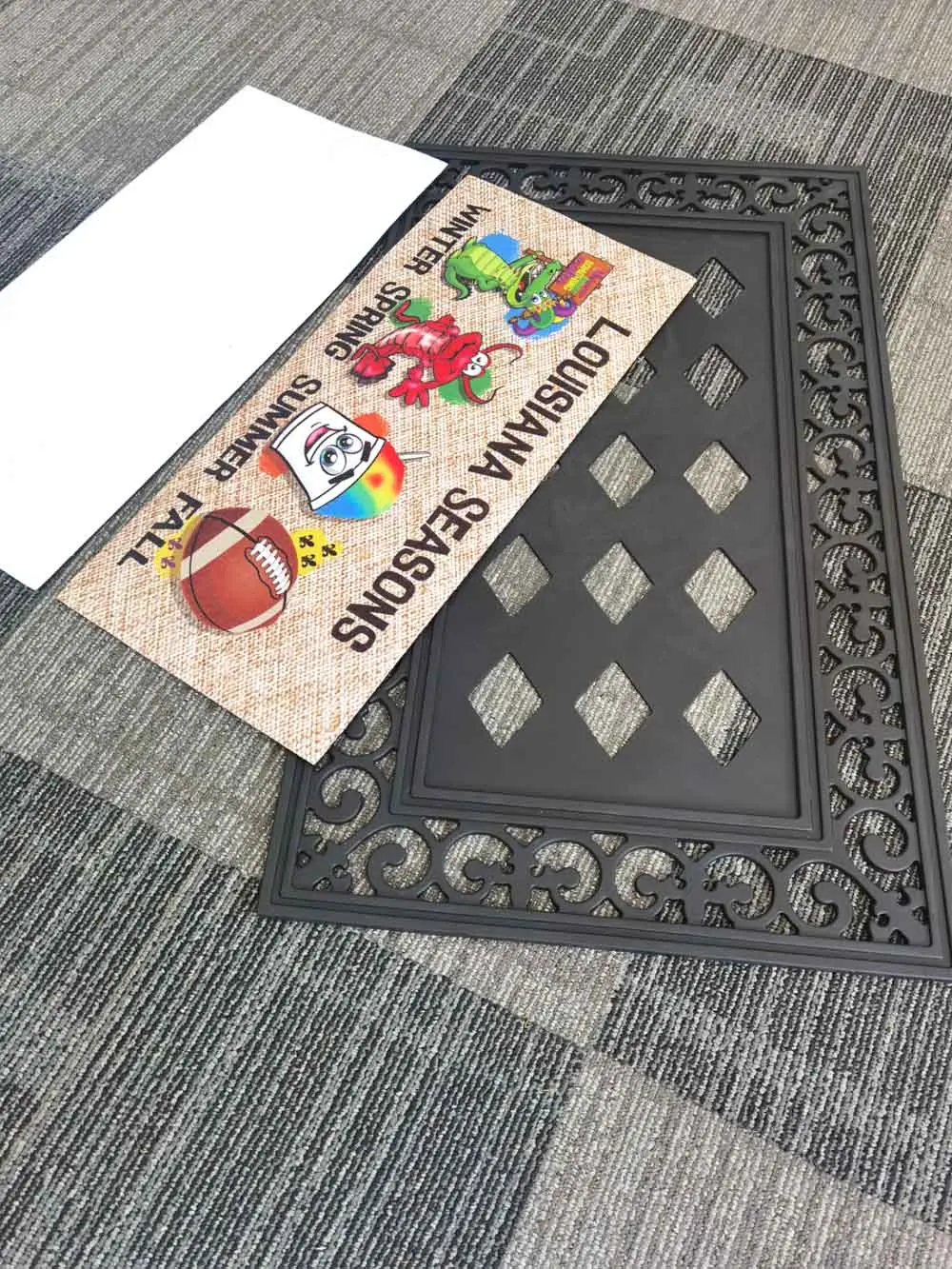 UV Printing Sublimation Blank Non Woven Fabric Recycled Rubber Entrance Outdoor Door Mats