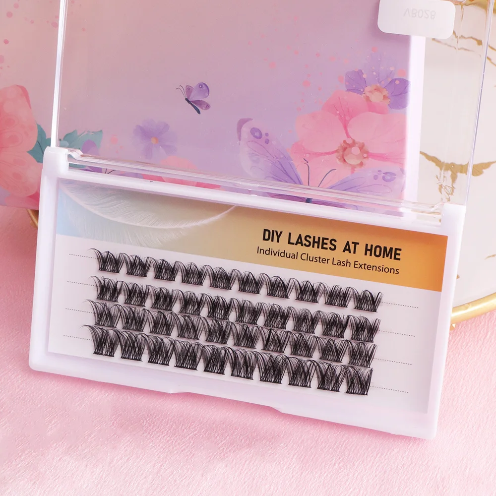 VEYES premade easy fan 7-10 Days Diy Lash Bond And Sealer C D Curl Cluster Segment Lash Cut Mink Diy Lash Extension Kit