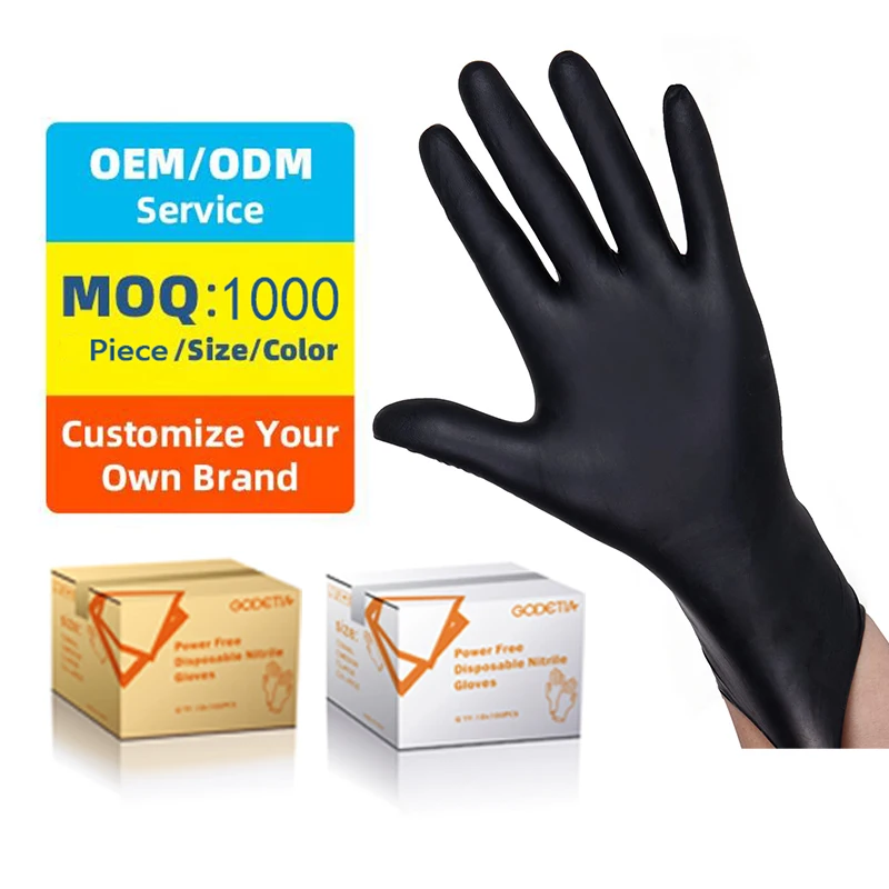 Manufacturer Gloves Exam tattoo gloves black nitrile Black Nitrile Gloves Rubber Powder Free food service
