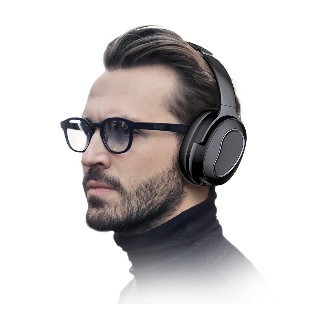 
noiseless OEM Foldable Wireless Stereo Waterproof Bt Headphone Hifi MP3 Player Overear Headphones ANC Function 