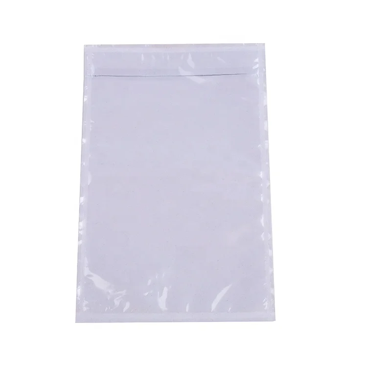 Clear security seal warning flat PE packing list pouch