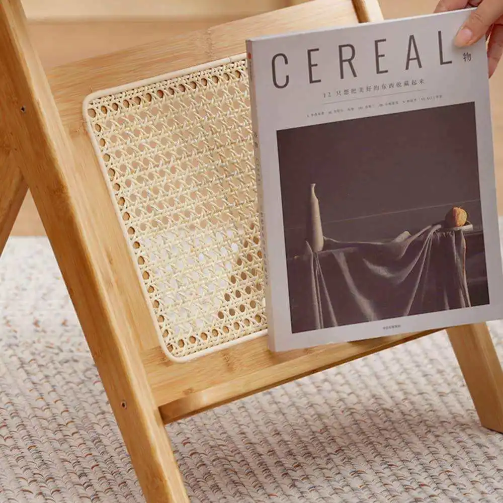 Multifunction Glass Rattan End Side Table for Living Room Bamboo Nightstand Wood Coffee Bedside Table with Magazine Holder