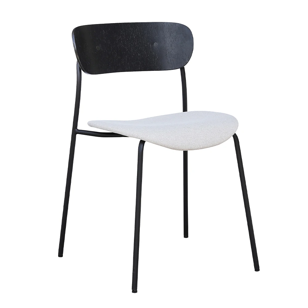 Hot-Sale Nordic Design Dining Chair Bentwood Seat Metal Frame Dining Chair