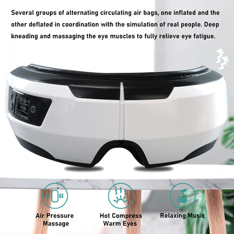 Eye Massage Machine Music Wireless Vibration Heat Eye Massager Foldable Electric Smart Eye Mask Massager