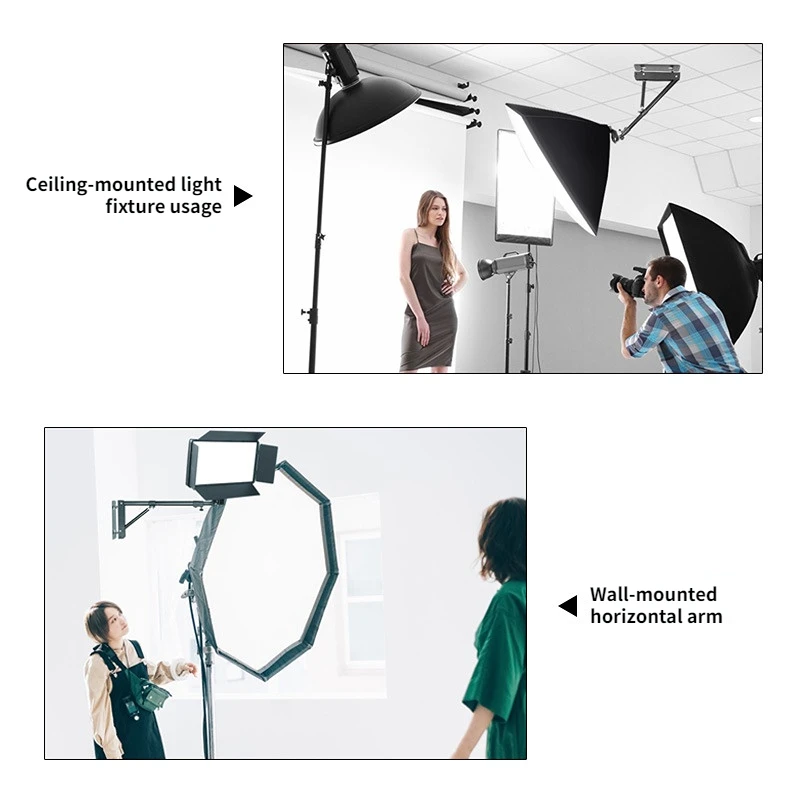 Barbershop Beauty  Vertical Rotatable Wall Ring Light Bracket 180cm Photo Studio Video Lights Stand Ring Light  Arm  Tripod