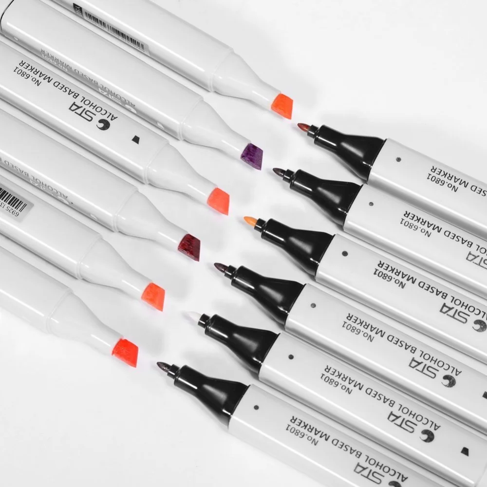 Wholesale Highlighter Double-End Art Alcohol Markers 168 Colors Pastel Liquid Chalk Fluorescent for School Use