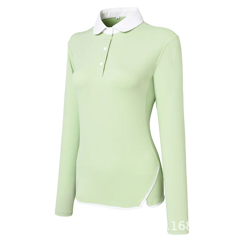 2023 Premium Women Long-sleeved Polo Shirt Slim Golf Women Golf Clothing Breathable Golf Shirt