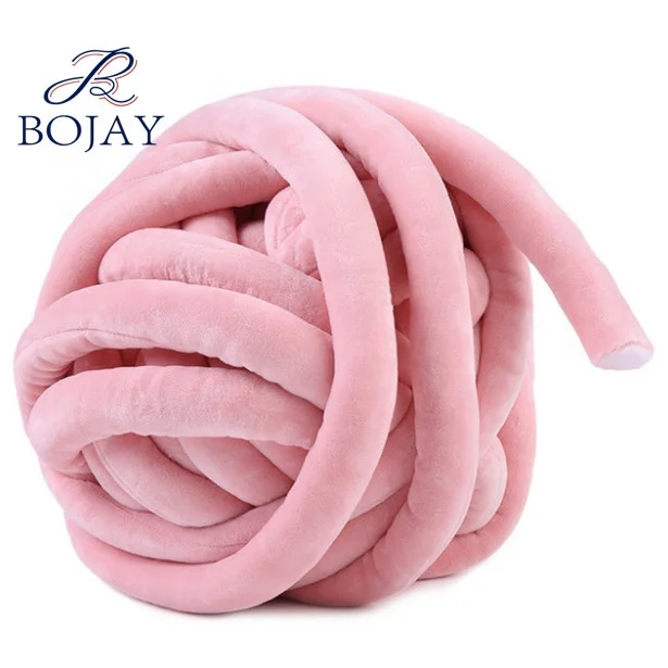 Bojay Рука вязание крупной пряжи в новых цветах гигантская 2 см бархатная трубчатая пряжа машинная стирка