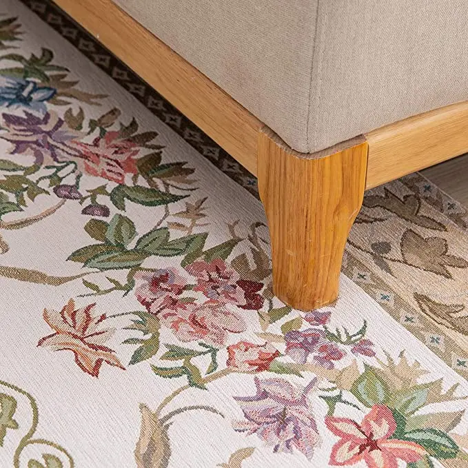 Wholesale custom  hot sale Living Room carpet anti slip luxury chenille Jacquard carpet Weave flower floor mat area rugs