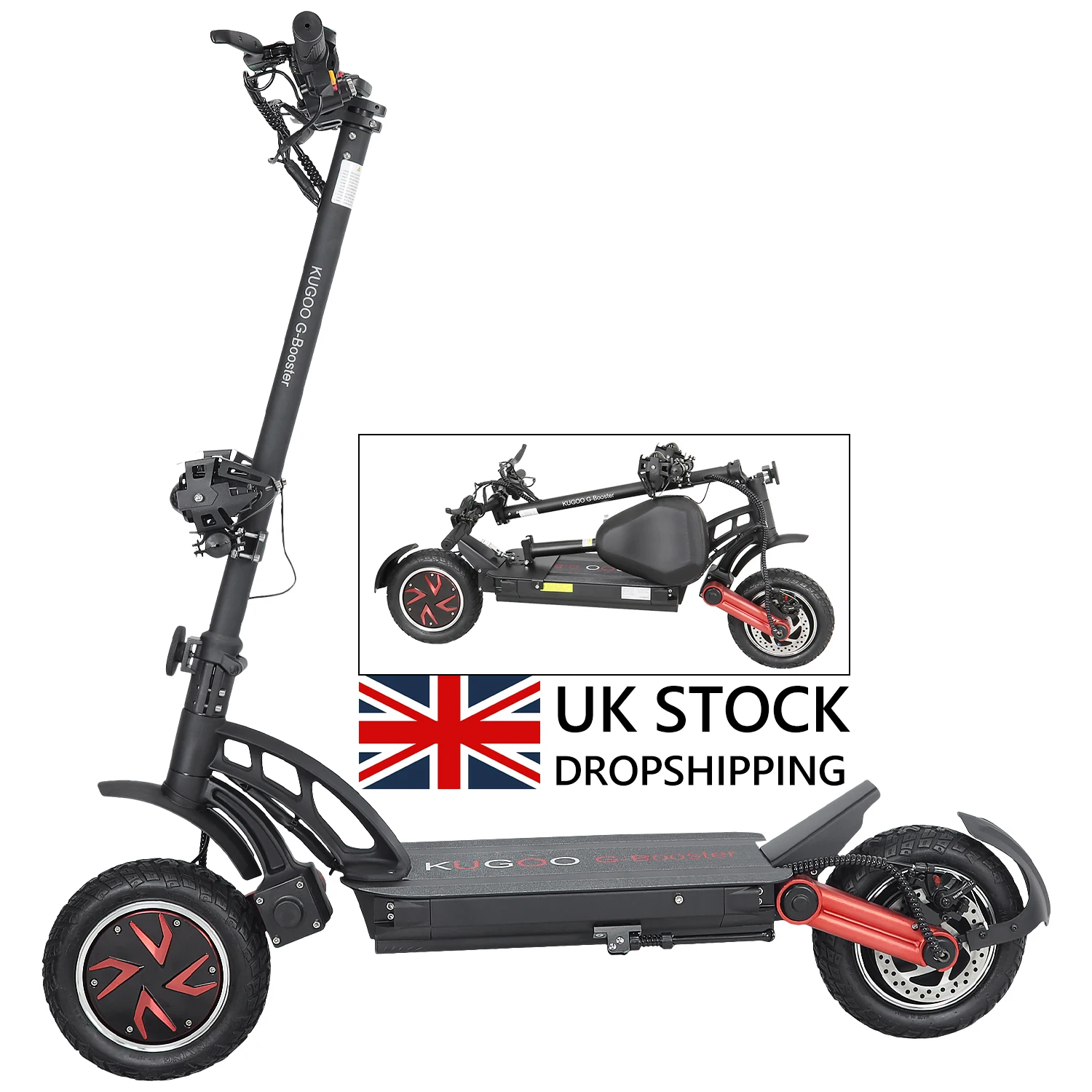 Speed Kugoo G-booster Folding Dual Motor Off-road Foldable Electric Scooter Adult Manufacturers 1600W 85KM 48V Unisex 800W X 2