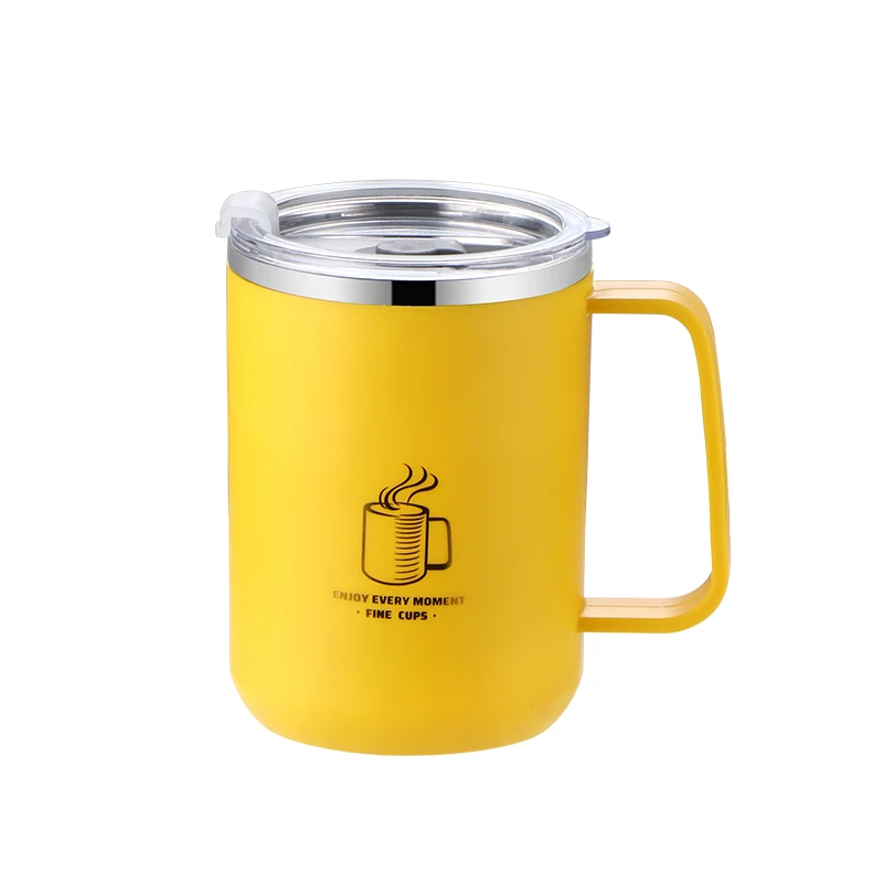 Yuedisi Wholesale 24oz 500ml Mugs Double Wall Office Cups 304 Stainless Steel Coffee Mugs with Handle