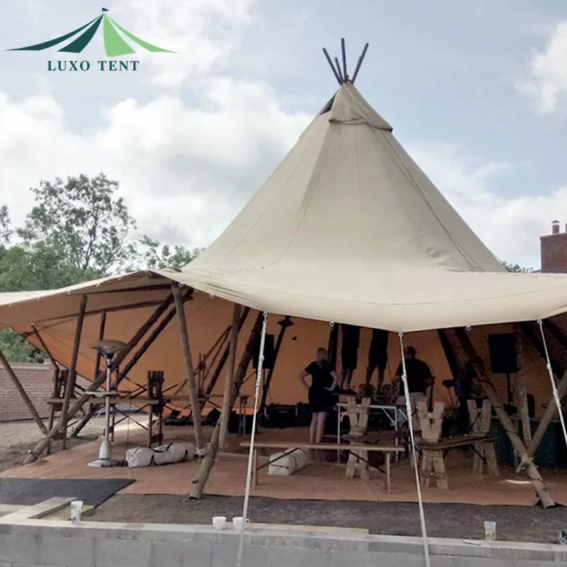 LUXO Large Waterproof Tipi Indian Safari Tent Strech Tent For Party Wedding Camping