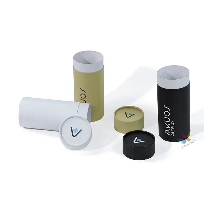 Биоразлагаемые переработанные Заказные круглые картонные крафт-бумажные трубки упаковка на заказ цилиндрическая бумажная коробка упаковка