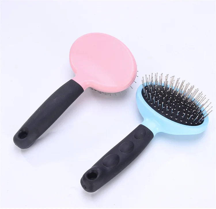 Расческа из нержавеющей стали для домашних животных, самоочищающаяся щетка для удаления шерсти у собак, съемный инструмент