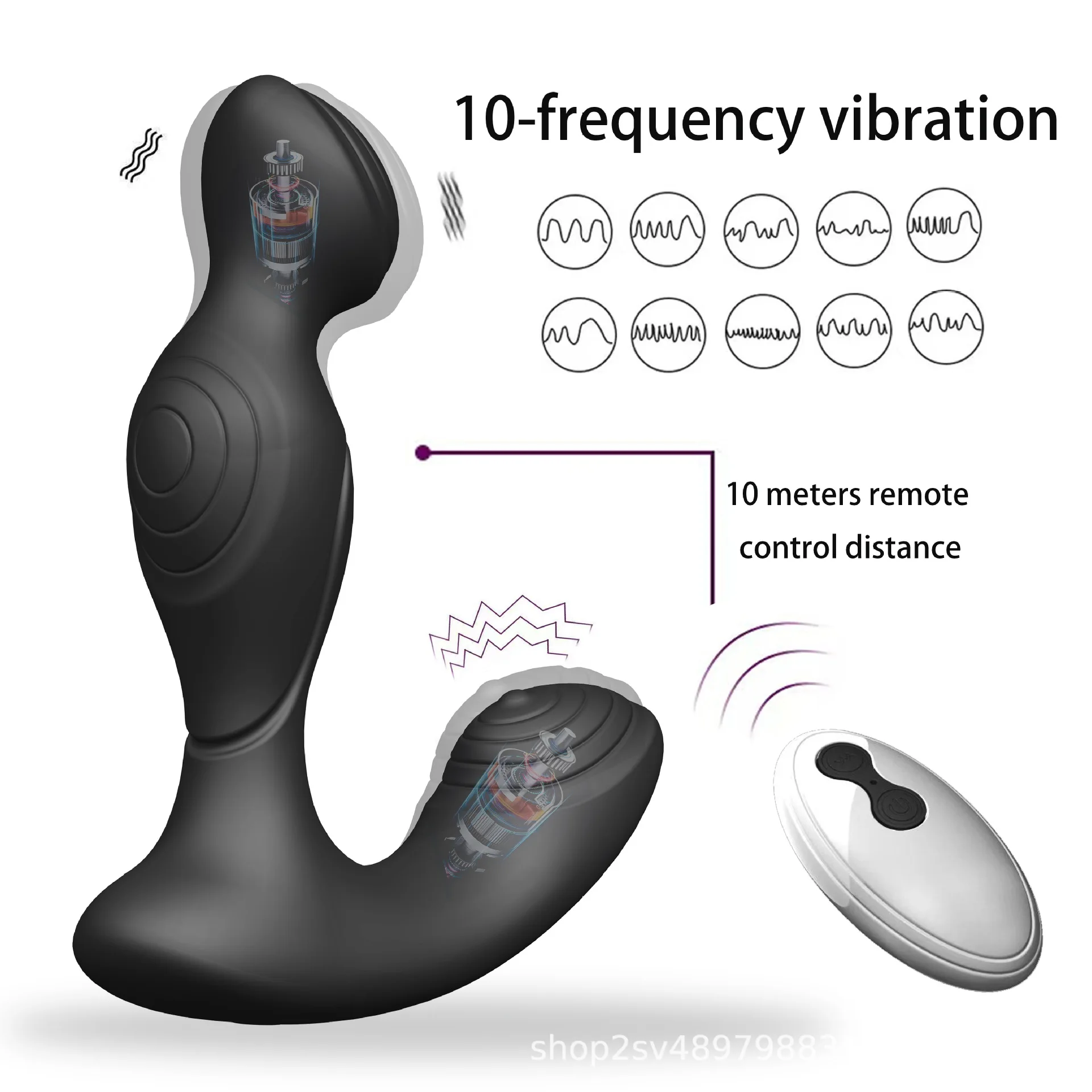 Free Custom Box - Free Sample Silicone Waterproof Electric Prostate Massage Massager Machine Tools