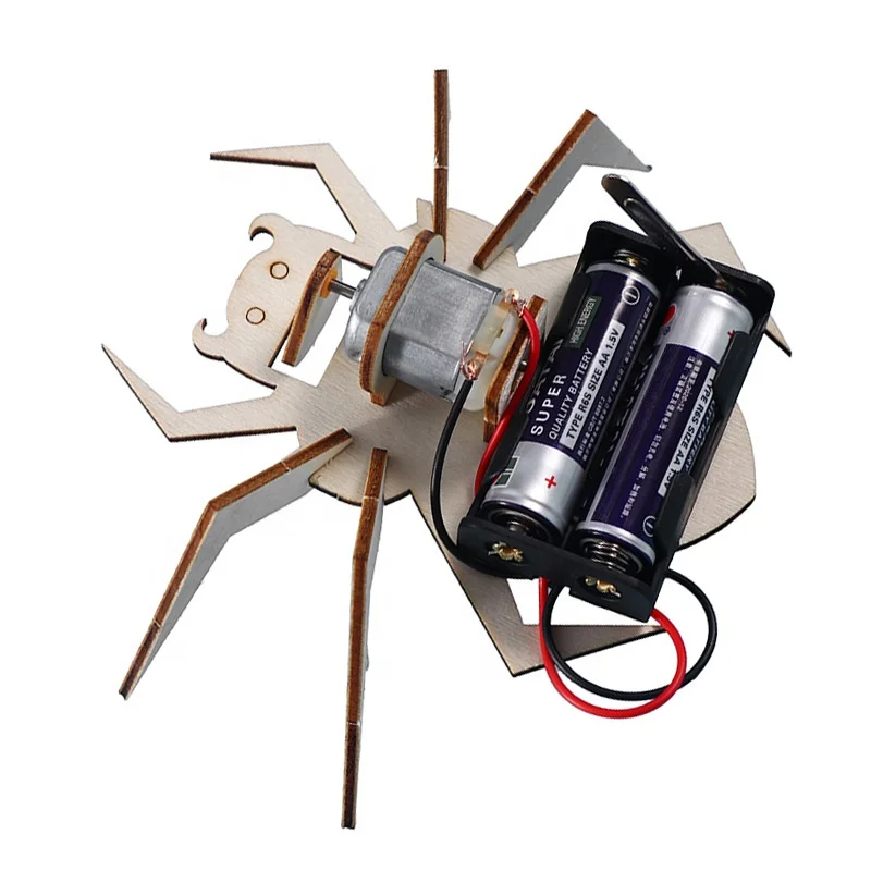 STEM деревянный научный физический эксперимент Электрический Паук Робот diy Набор обучающая игрушка