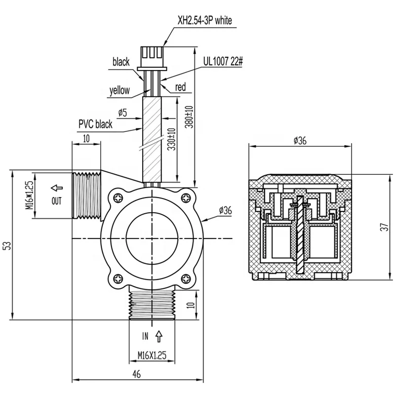 PA+GF  Plastic Flow Meter Water Flow Sensor for Water Pump