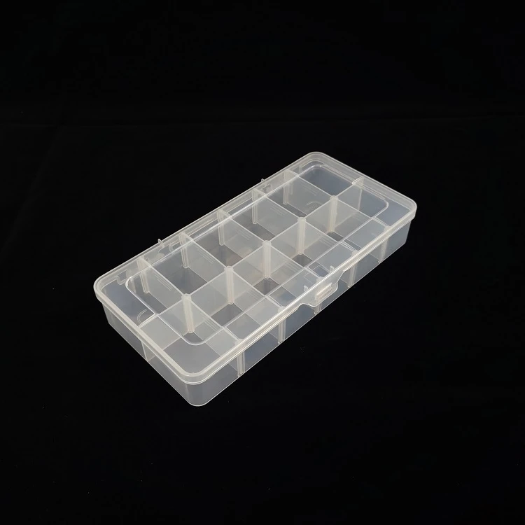 12 Grids Organizer Transparent Container Adjustable Compartments Plastic Storage Box