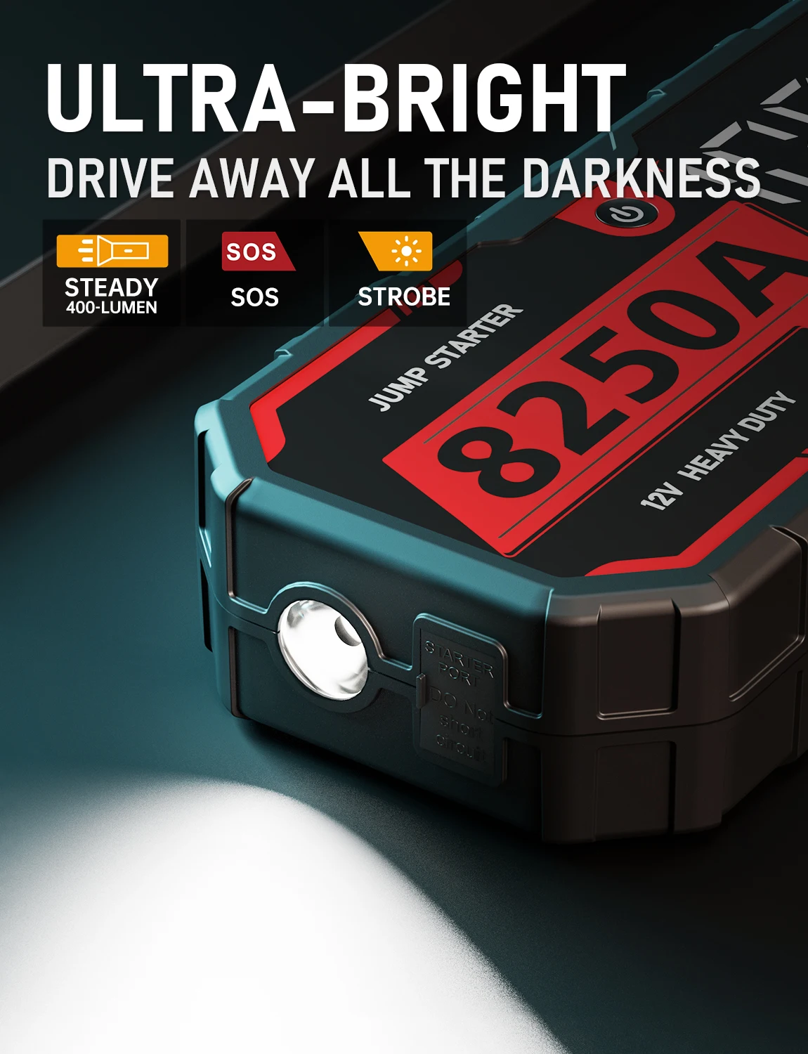 Portable Multi Function Super Capacitor 12V 8250A Battery Booster Powerbank Jump Starter Power Bank for Car