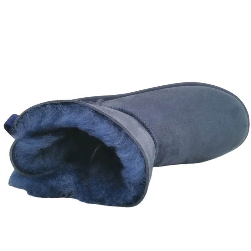 HQB-WS019 New design custom winter boots thermal fashion snow boots genuine double face sheepskin boots for woman