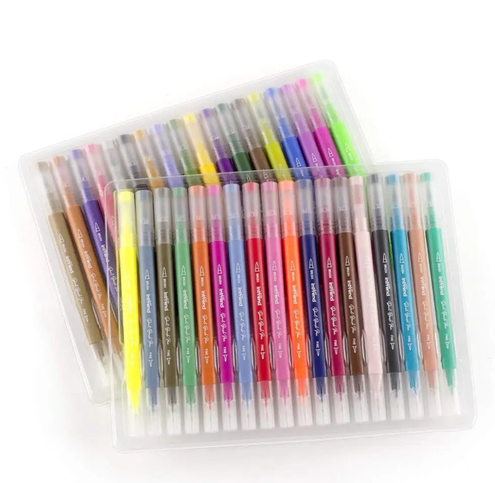 Customize 36 Colors Fineliner Dual Tip Brush Watercolor Pen Art  Alcohol Based Marker Pen Set