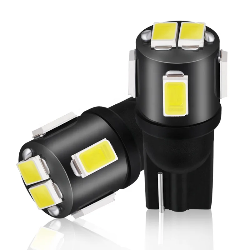JIACHI FACTORY Super Bright Car W5W T10 Led Light Bulbs 194 168 5630 6SMD 12V White Auto T10 Led Strobe Interior Clearance Lamps