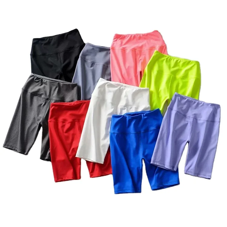 Sports Multi Color Blank Biker Shorts Women
