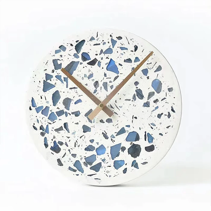 Home Decoration Simple Round Design Cement Concrete Wall Clock