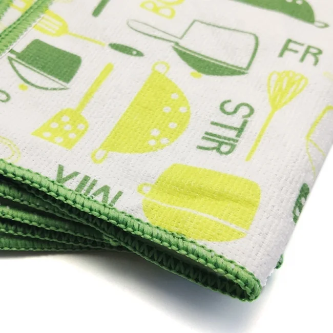 100% Polyester Sublimation Print Kitchen Cleaning Cloth Printed Kitchen Towel