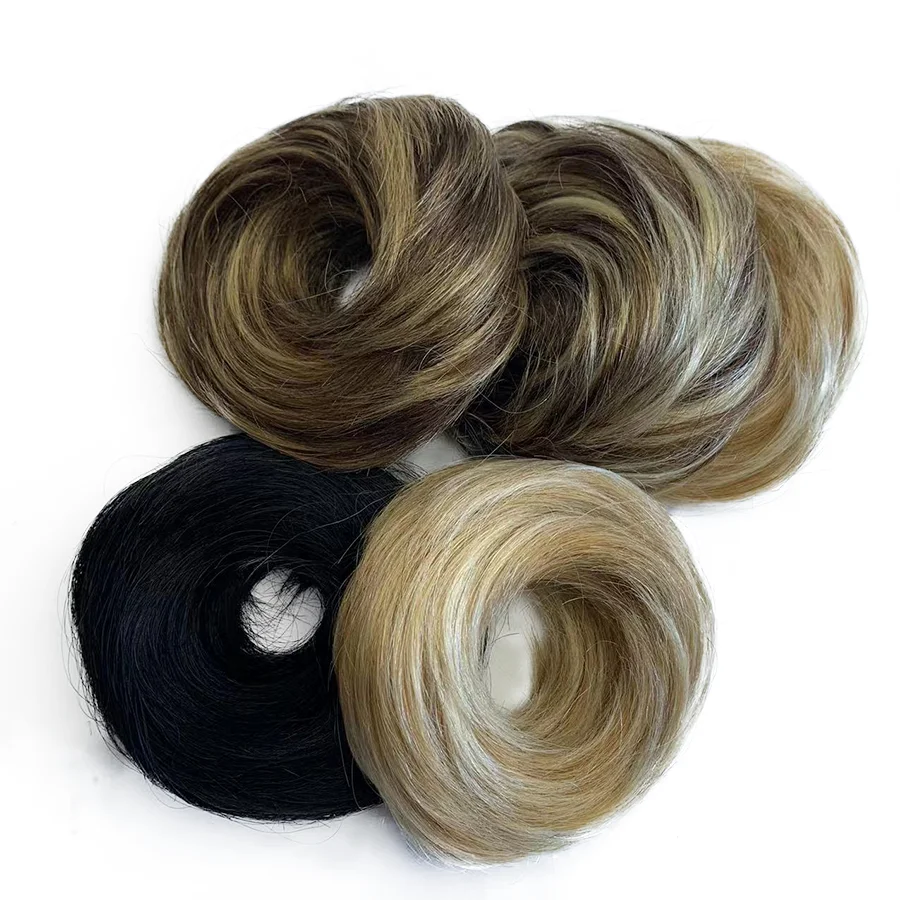 35g Thicken14 Color Human Hair Straight Hair Bun Extension Donut Chignon