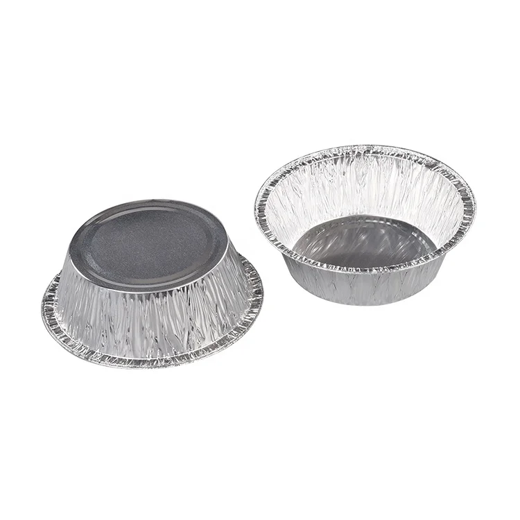 300ml Round Disposable Dessert Container Mini Aluminum Foil Food Baking Cups Cake Tray