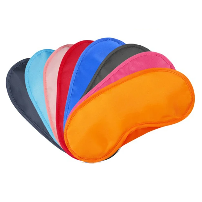 Multicolor Eye Mask Cover Airline Lightweight Polyester Blindfold Filled Sponge Sleep Eye Mask with Nose Pad and Elastic Straps
