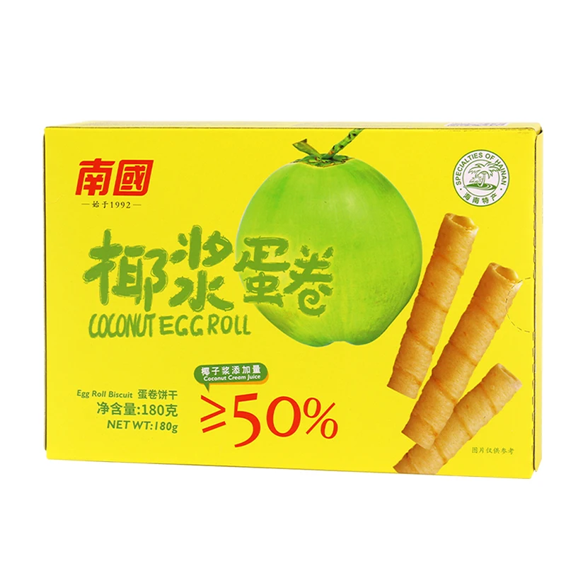 Health Crisp Snacks coconut wafer roll ,biscuit ,crackers