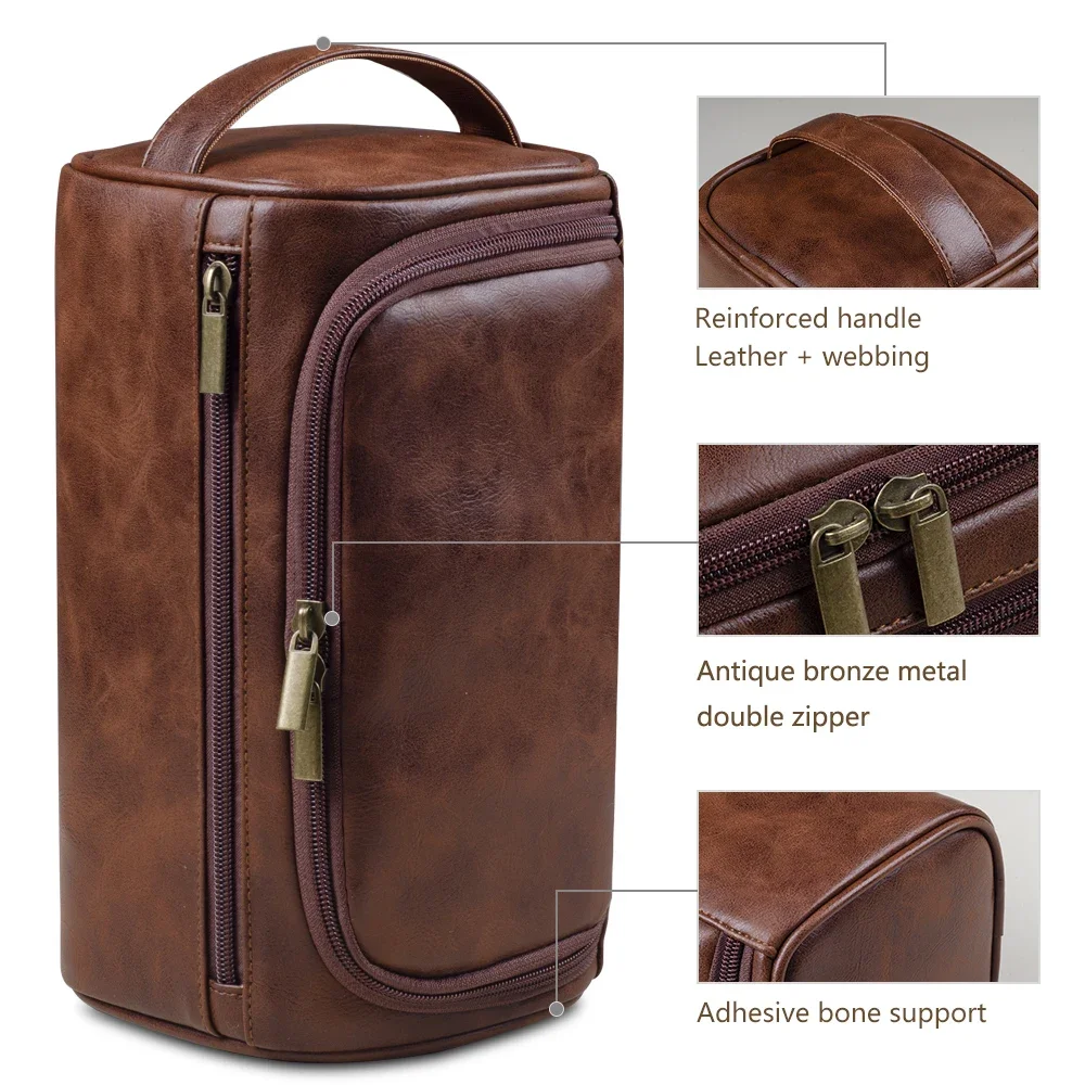 Men Vintage Luxury Toiletry Bag Travel Necessary Business Cosmetic Makeup Cases Male Hanging Storage Organizer Wash Bags