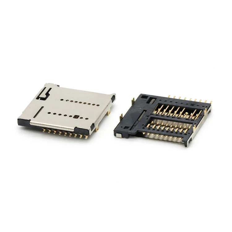 SMT Female Socket Micro SD Card Connector 18 Pin Push Type Micro SD Connector