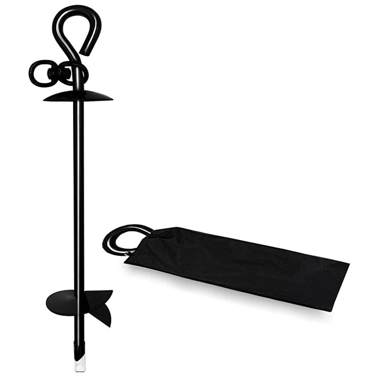 Spiral soil folding pet ground anchor solid steel swing anchors outdoor camping dog tie out stake high wind protect screw stakes