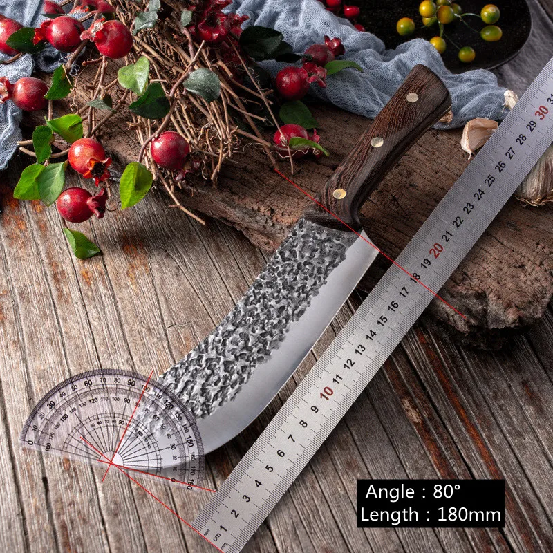 7 inch High quality handmade high carbon steel wenge wood handle  Sharp kitchen chef professional Skinning Slaughter knife