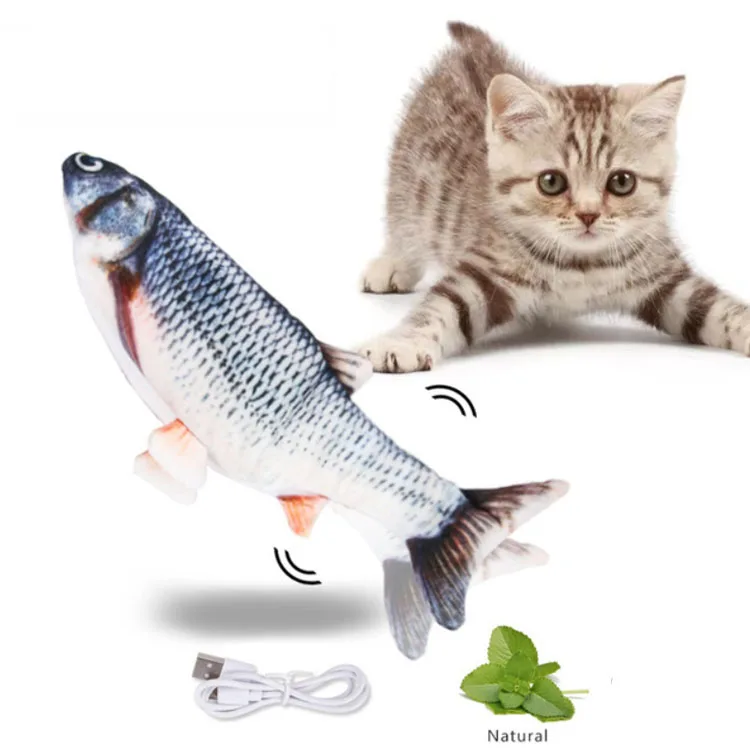 Wholesale Amazon Hot Selling USB Charging Electric Simulation Fish Interactive Moving  Fish Toy For Cats
