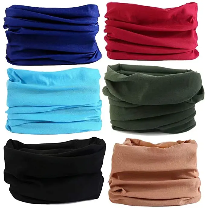 JBBUFF Solid color Outdoor Sports Multifunctional tube neck polyester bandana headwear