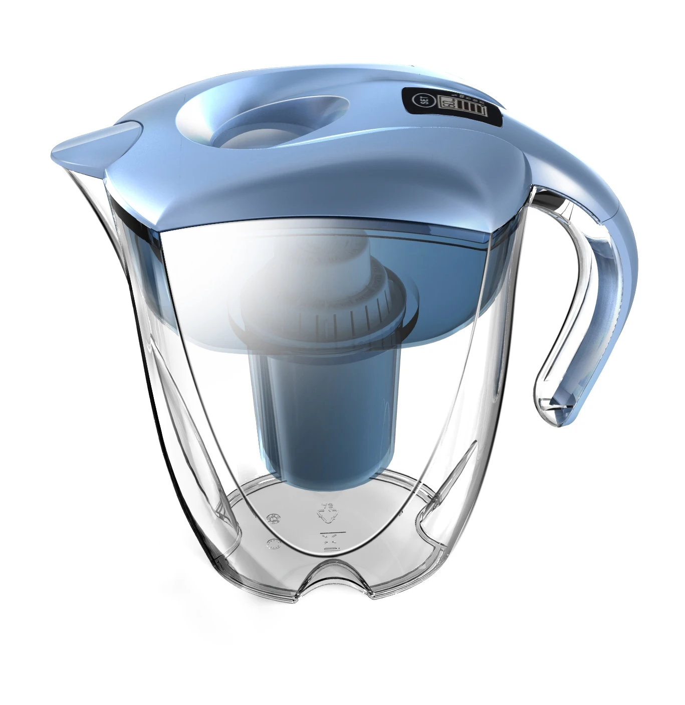 Calux the High Quality 3.5L Mineral Water Filter Pitcher with Factory Price for Household Box Packaging , Alkaline Water Stone