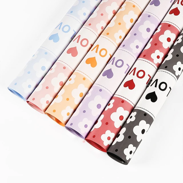 Christmas korean designer brands logo bouquet flower wrapping paper plastic waterproof florist supplies floral gift packages