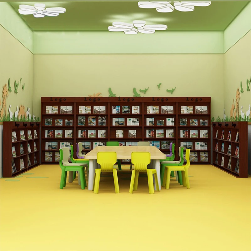 Floor type magazine and newspaper rack 3 layers drawing display office information folder