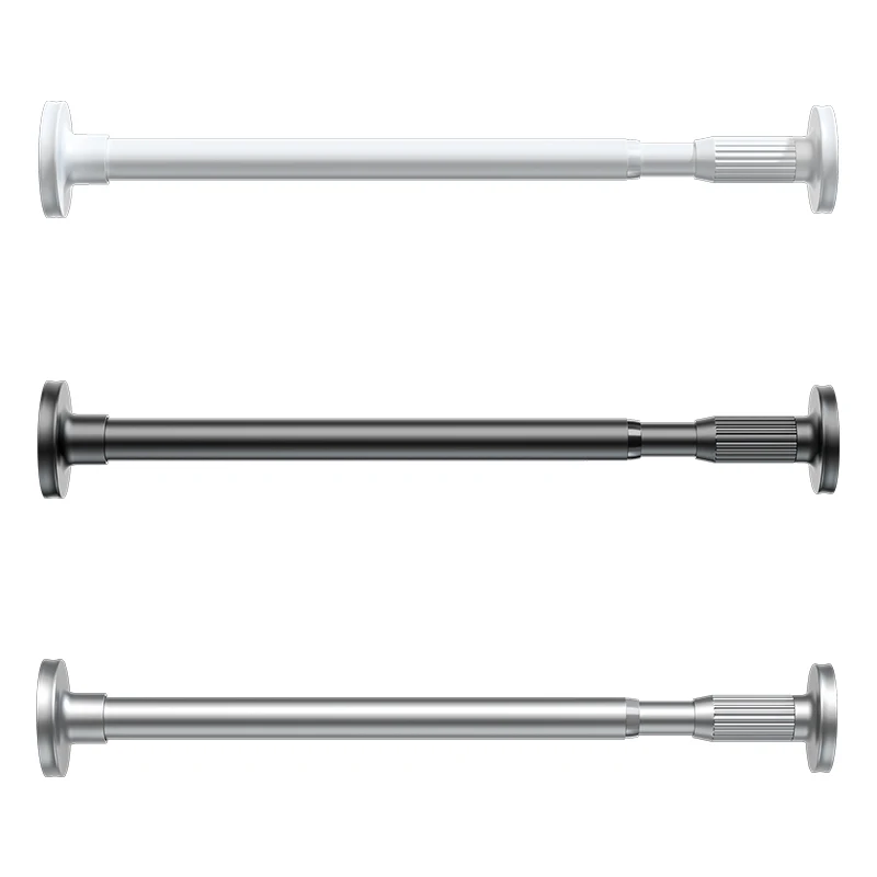 Punch free Adjustable Curtain Rod Short Laundry Curtain poles Antirust Shower Curtain Rod Set For Bathroom