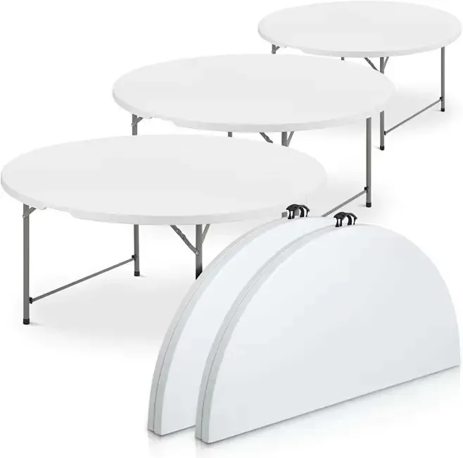 Popular Portable 10 People Outdoor Camping Plastic Folding Round Table for Hotel Wedding Parties Events Banquets