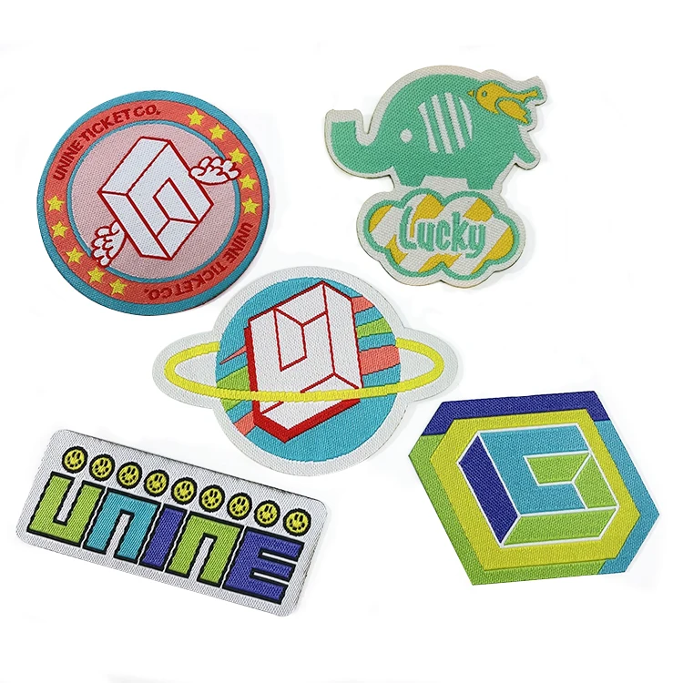 Factory direct custom woven patch cute animal pattern pandone colors clothing sticker